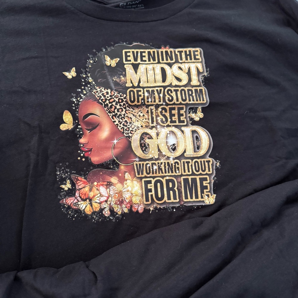 Black Tee with Inspirational Graphic